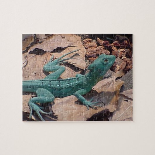 Blue Green Lizard Puzzle Legpuzzel (Horizontaal)