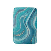 Blue Green Marged Gold Glitter Bath Mat (Voorkant Verticaal)