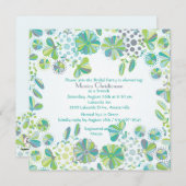 Blue Green Medley Invitation Kaart (Voorkant / Achterkant)