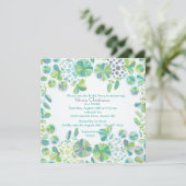 Blue Green Medley Invitation Kaart (Staand voorkant)