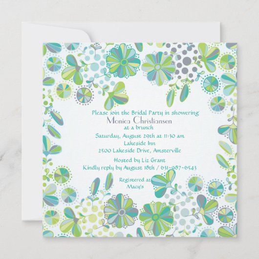 Blue Green Medley Invitation Kaart (Voorkant)