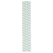 Blue Green Merry Tree Waterverf Lange Tafelloper (Voorkant)