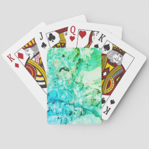 Blue Green Modern Abstracte Sjabloon Trendy Pokerkaarten