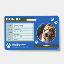 Blue Green Modern Dog ID-Label: eenvoudig en stijl
