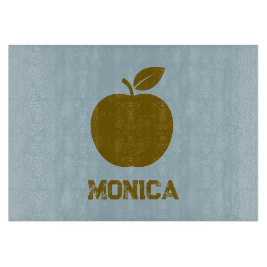 Blue green modern script name  snijplank (Voorkant)