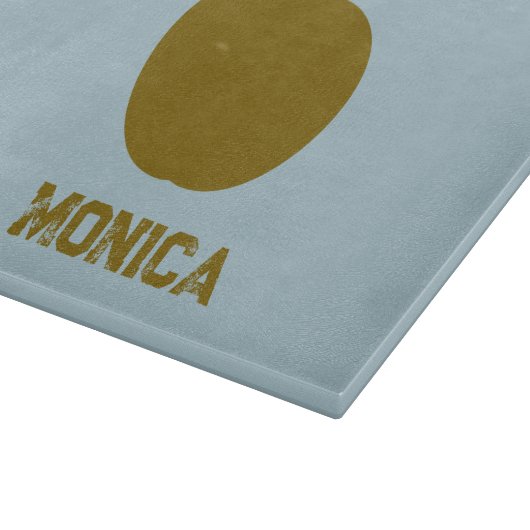 Blue green modern script name  snijplank (Hoek)