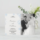 Blue Green News Mariage Invitations avec photo (Debout devant)