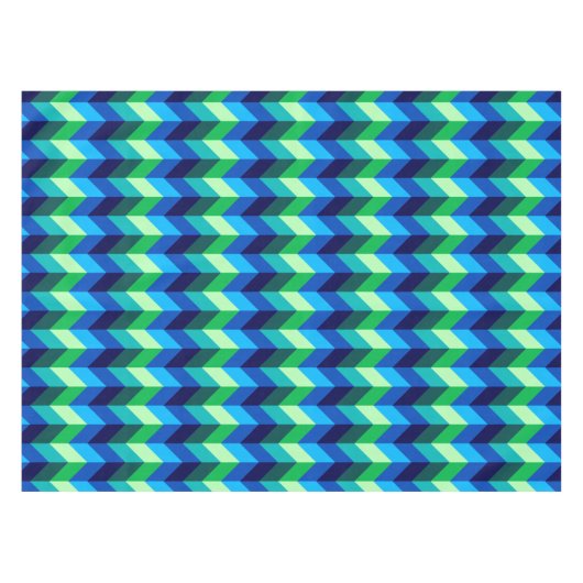 Blue Green Ombre Chevrons Petite nappe (Devant (Horizontal))