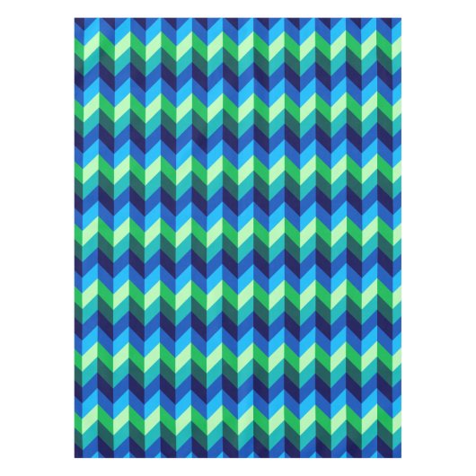 Blue Green Ombre Chevrons Petite nappe (Devant)