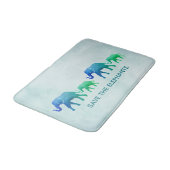 Blue Green Ombre Elephants Bath Mat (Gekanteld)