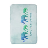 Blue Green Ombre Elephants Bath Mat (Voorkant Verticaal)