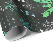 Blue Green Ombre kerstinpakpapier Cadeaupapier (Rol Hoek)