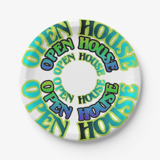 Blue Green Open House Bord Pattern (Voorkant)