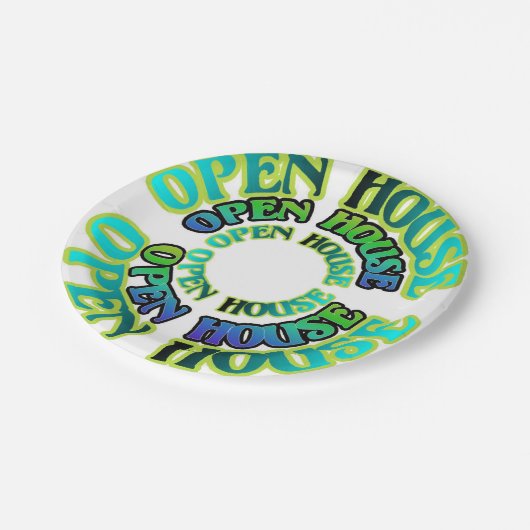 Blue Green Open House Bord Pattern (Gekanteld)