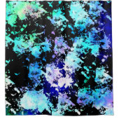 Blue Green Paars Paint Splash Abstract Douchegordijn (Voorkant)