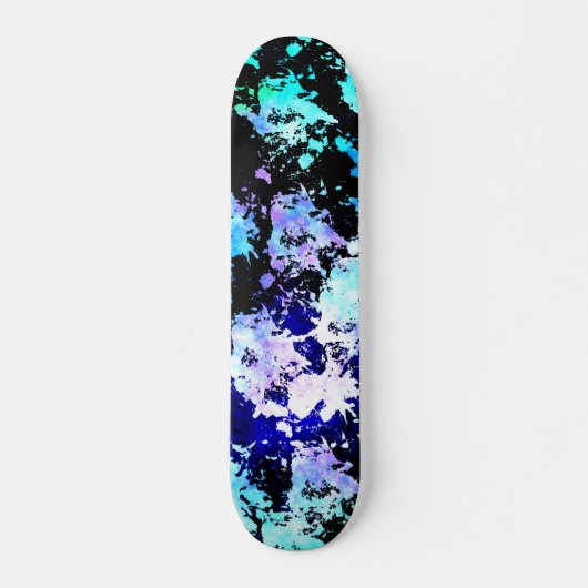 Blue Green Paars Paint Splash Abstract Skateboard (Voorkant)