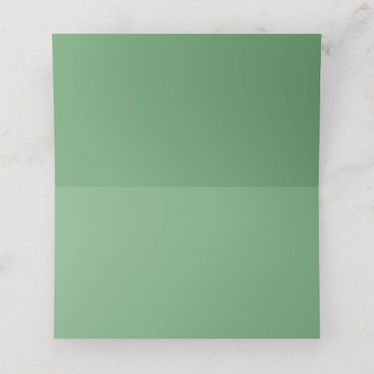 Blue Green Painted Branch Table Number Place Card (Binnenkant ongevouwen)