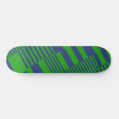 Blue Green Patchwork Stripes Design  Skateboard (Horizontaal)