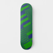 Blue Green Patchwork Stripes Design  Skateboard (Voorkant)