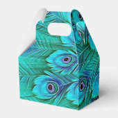 Blue Green Peacock Favor Box Bedankdoosjes (Achterkant)