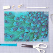 Blue Green Peacock Tissue Paper Tissuepapier (Craft)