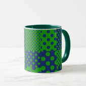 Blue Green Polka Dots Patchwork  Mok (Voorkant rechts)