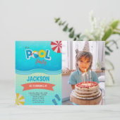 Blue Green Pool Invitations Anniversaire avec phot (Debout devant)