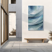 Blue Green Raindrops Poster Abstrait Watercolor