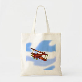 Blue Green Red Bi-plane Flight Adventure Canvas ta Tote Bag