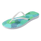Blue Green Rolling Circles Pattern Teenslippers (Schuin)