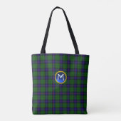 BLUE GREEN SCOTTISH ARMSTRONG TARTAN GEM MONOGRAM DRAAGTAS (Achterkant)
