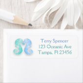 Blue Green Seapaarden Return Address Label (Insitu)