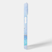 Blue Green Silver Glitter Marble Swirl Monogram Case-Mate iPhone Case (Achterkant / Rechts)