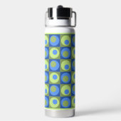 Blue Green Square Dot Geometric Pattern Cold-Hot Waterfles (Achterkant)