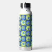 Blue Green Square Dot Geometric Pattern Cold-Hot Waterfles (Links)