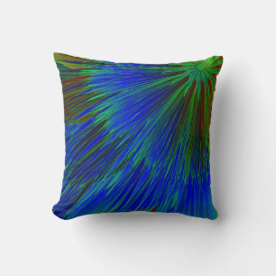 Blue Green Star Burst Kussen