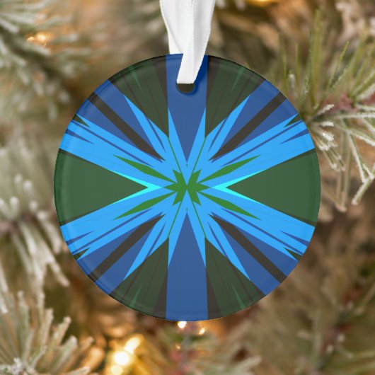 Blue Green Star Starburst Winter Festive Xmas Tree (Arbre)
