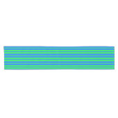 Blue Green Stylish Stripes Pattern Design  Korte Tafelloper (Horizontaal)