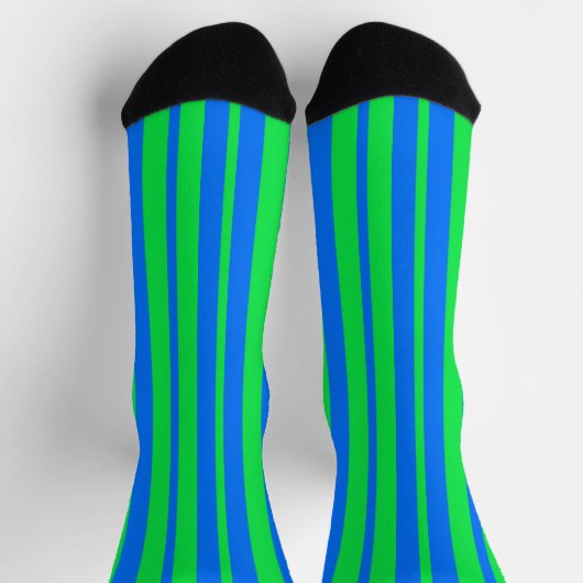 Blue Green Stylish Stripes Pattern Design Sokken (Top)