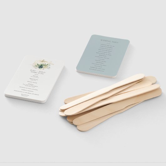 Blue Green Succulent Pumpkin Wedding Programme Handwaaier (Niet-gemonteerd)