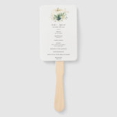 Blue Green Succulent Pumpkin Wedding Programme Handwaaier (Voorkant)