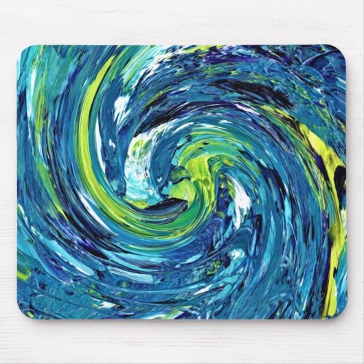 Blue Green Swirl Gel Mousepad Muismat (Voorkant)