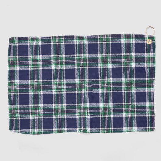 Blue Green Tartan Pattern Golfhanddoek (Horizontaal)