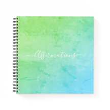 Blue Green Tie Dye White Typography Affirmations