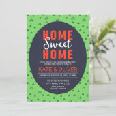 Blue Green Triangles Home Sweet Home Houwarming Kaart (Staand voorkant)