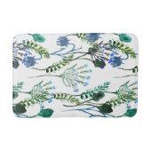 Blue Green Watercolor Wildflower  Badmat (Voorkant)