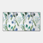 Blue Green Watercolor Wildflower  Bureaumat (Voorkant)