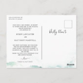 Blue Green Waterverf Postponement Wedding Briefkaart (Achterkant)