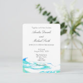 Blue & Green Wave  Wedding Invitation (Debout devant)
