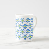 Blue Green White Art Nouveau Pattern China Mok (Voorkant rechts)